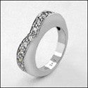 Wedding Heart Shaped Cubic Zirconia CZ Band 