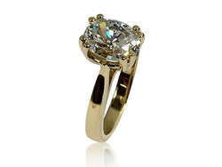 3 Carat Oval Highest Quality Cubic Zirconia Solitaire Ring 14K Yellow Gold