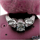 Estate 1 Ct Oval Pear Ct Pave Cubic Zirconia Cz Ring