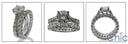 Matching Set 1.5 Round Center Cubic Zirconia Ring and Matching Eternity Band 14K W Gold