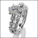 Matching Set Round 1 Ct Ct Channel wedding Cubic Zirconia Cz Ring