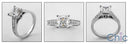 Engagement 1.25 Princess Pave Cubic Zirconia Cz Ring