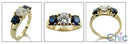 3 Stone 2 Round Sapphire Cubic Zirconia Cz Ring