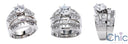 Matching Set 1.5 Round 6 Prongs Channel Fitted Cubic Zirconia Cz Ring