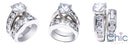 Matching Set 2.5 Round Center Channel Wedding Cubic Zirconia Cz Ring