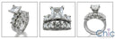 Matching Set 2 Ct Princess ring HCt Engraved Cubic Zirconia Cz Ring