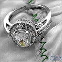 Estate 1.25 Oval Center Pave Antigue Style Cubic Zirconia Cz Ring