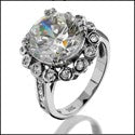 Estate 4.5 Round Center in Halo Cubic Zirconia Cz Ring