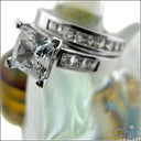 Matching Set 1.5 Princess Center Channel Cubic Zirconia Cz Ring