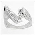 Fine Jewelry 0.35 round half bezel free form Cubic Zirconia Cz Ring