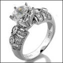 Engagement Round 2 Ct Center marquise round Cubic Zirconia Cz Ring