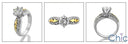 Engagement Brilliant 1 Ct wuth Two Tone Inlay Cubic Zirconia Cz Ring