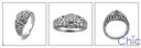 Fine Jewelry Bezeled Top 0.20 Center Engraved Shank Cubic Zirconia Cz Ring