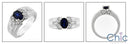 Anniversary Oval 1 Ct Center Engraved Shank Cubic Zirconia Cz Ring