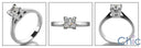 Solitaire .60 Ct Princess Single Stone Cubic Zirconia Cz Ring