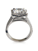 5 Carat Asscher Cut Split Shank Engagement ring 14K White Gold