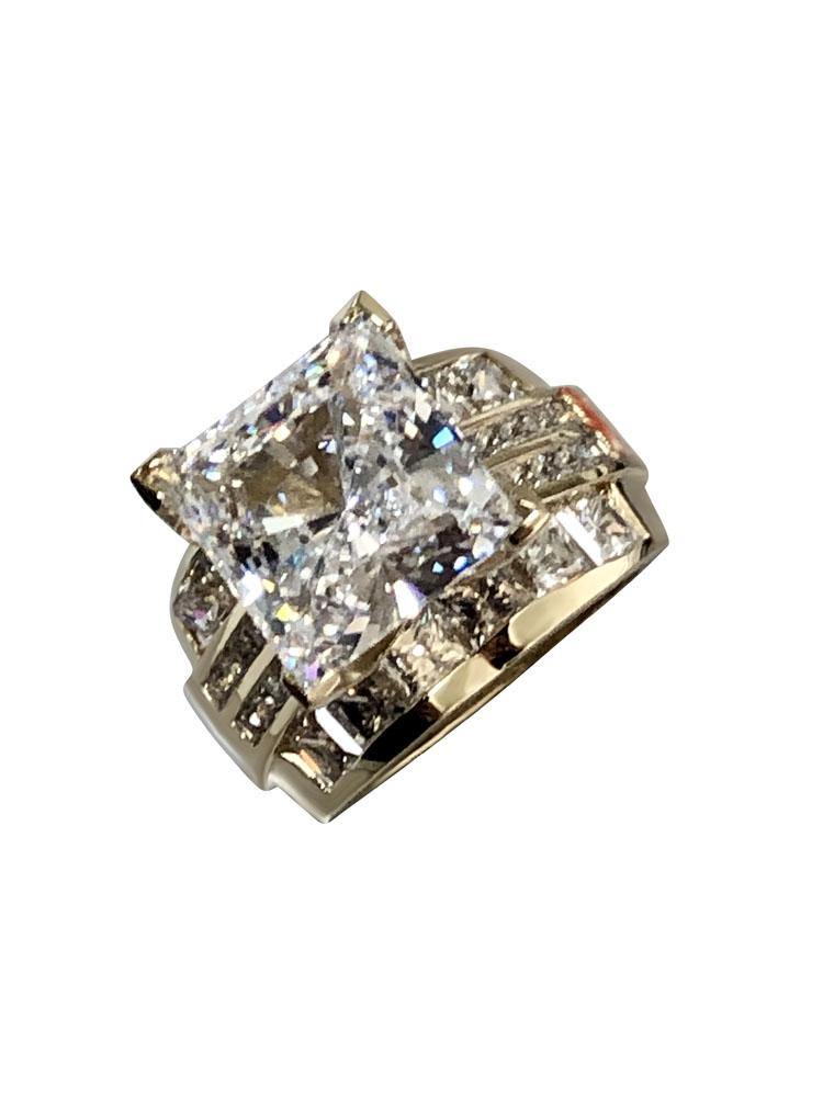 Charlotte 6 Carat Oval Diamond Bezel-Set Halo-Style Engagement Ring 14K  White Gold , Array ST003DNO - ItsHot