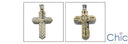 Two Tone Gold Cross Canary Ct Diamond Color CZs
