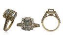 Highest Quality Cubic Zirconia 1.5 carat Emerald Cut 14 K Engagement ring