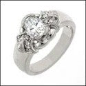Estate Oval 1 Ct Half Bezel Cubic Zirconia Cz Ring
