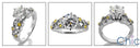 Engagement 1.5 Round Center Canary Bezeled Round Cubic Zirconia Cz Ring