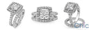 Matching Set 1.5 Princess Center Pave Fitted Wedding Cubic Zirconia Cz Ring