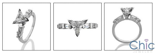 Engagement Triangle 1 Ct Ct channel Cubic Zirconia Cz Ring