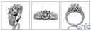 Engagement 1.5 Brilliant Center Channel Princess Cubic Zirconia Cz Ring