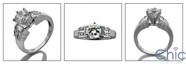 Engagement Round 2 Ct In 6 Prong Tiffany Setting Cubic Zirconia Cz Ring