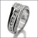 Anniversary 0.60 Ct Round Channnel Set Pave Cubic Zirconia Cz Ring