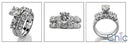 Matching Set 2.8 Round Center Share Prong Cubic Zirconia Cz Ring