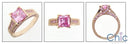 Engagement 1.5 Pink Princess Rose Gold Cubic Zirconia Cz Ring