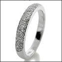 Wedding .75 Ct Round Pave Set Cubic Zirconia CZ Band 