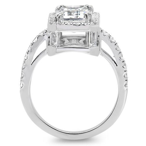 Engagement 2 Ct Step In Halo Cubic Zirconia Cz Ring