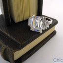 Estate 4.5 Emerald Step Baguettes Cubic Zirconia Cz Ring