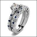 Matching Set 0.65 Round Center Channel Cubic Zirconia Cz Ring
