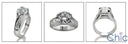 Engagement 1 Ct Round Center Channel Princess Bridge Cubic Zirconia Cz Ring