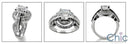 1.75 Round Center Pave Halo Cubic Zirconia Estate Style14k White Gold Cz Ring