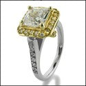 Estate 1.5 Princess in Two Tone Setting Cubic Zirconia Cz Ring