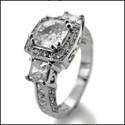 1.25 Cushion Cut Cubic Zirconia Halo Two Tone Gold Anniversary Ring