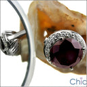 Estate 6.5 Round Ruby Center CZ Halo  Pave Cubic Zirconia 14K White Gold Ring