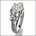 Engagement 2.75 TCW Round Prong Ct Channel Cubic Zirconia Cz Ring