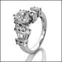 Engagement Round 1 Ct Center CZ Channel Set Cubic Zirconia Cz Ring