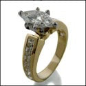 Engagement Marquise 1.5 Ct Center Channel Cubic Zirconia Cz Ring
