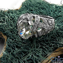 Estate Oval 3 Ct Antique Style Cubic Zirconia Cz Ring