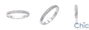 Cubic Zirconia Wedding Band 3 Rows Of Pave Set Round 2 Carat Total  14k White Gold