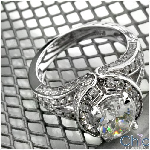 Estate 2.5 Oval Center Stone Paved Halo Cubic Zirconia Cz Ring