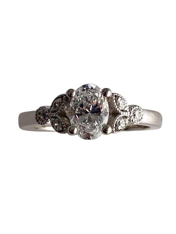 1 carat  Oval Cz engagement ring