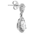 Pear Shape Cubic Zirconia Drop Earring in 14K White Gold