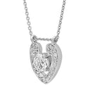 Heart Pendant With Cubic Zirconia Stones with 16 inch Chain